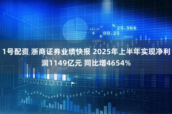 1号配资 浙商证券业绩快报 2025年上半年实现净利润1149亿元 同比增4654%