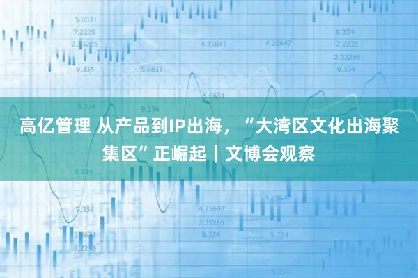高亿管理 从产品到IP出海，“大湾区文化出海聚集区”正崛起｜文博会观察